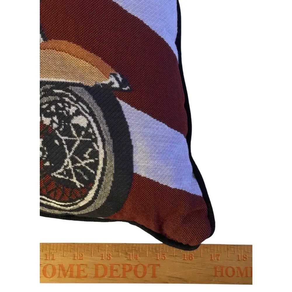 HARLEY-DAVIDSON Motorcycle Co. Throw Pillow Flag 16 X 16 Needlepoint by Dakota